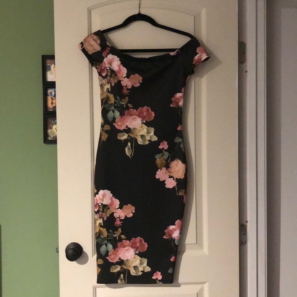 Black floral dress